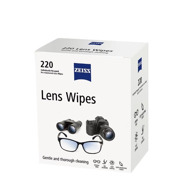 【ZEISS 蔡司】Lens Wipes 濕式拭鏡紙 220入(盒裝/單片獨立包裝)