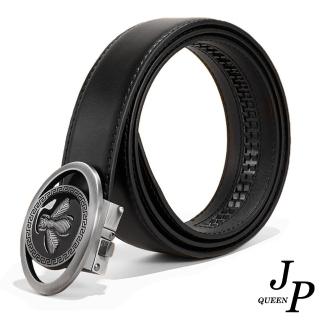 【Jpqueen】立體蜜蜂商務雙層牛皮自動腰帶皮帶(黑色尺寸可選)