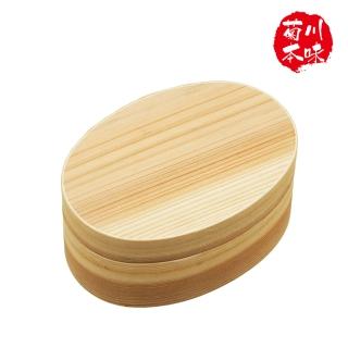 【菊川本味】柳杉便當盒-橢圓-16.5cm(無漆 木盒 飯盒 木餐盒 便當盒 收納盒 懷舊木盒 橢圓木盒)