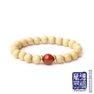 【TIBUKKYO 德榕藏品】新料六道木手串 降龍木手珠 8mm 柿子紅南紅瑪瑙隔珠(五臺山木料 紋路寓意六字箴言)