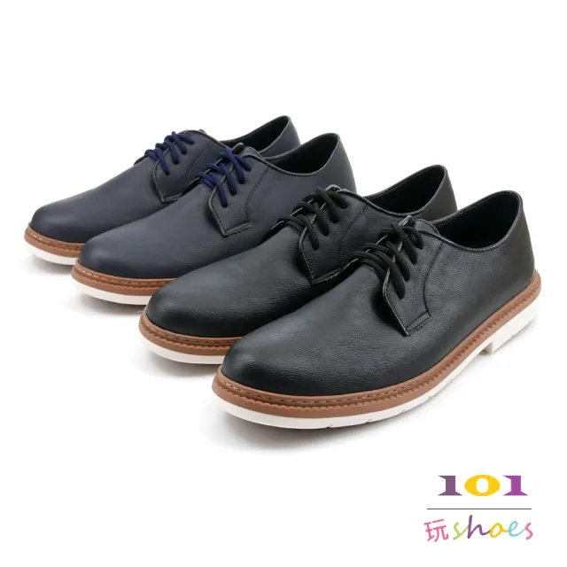 【101 玩Shoes】mit. 型男必備舒適牛津鞋(黑/藍.42-46碼)