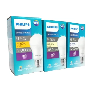 【Philips 飛利浦】6入 真彩版 LED 9.5W E27 6500K 全電壓 晝白光 超極光 高演色 球泡燈_PH520579