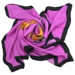 【MOSCHINO】經典黃金氣球泰迪熊純絲綢披肩領巾圍巾(紫)