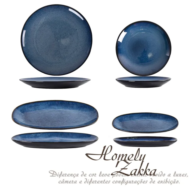 【Homely Zakka】日式創意星空窯變釉陶瓷餐盤碗餐具_小圓平盤21cm(湯盤 餐具 餐盤 盤子 器皿)