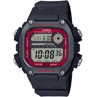 【CASIO 卡西歐】粗曠風格方形運動腕錶(DW-291H-1B)