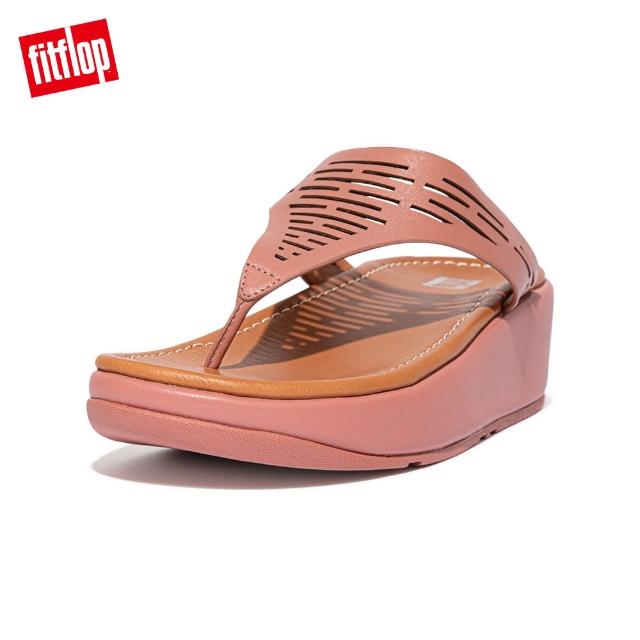 【FitFlop】LULU SLEEK LASER-CUT LEATHER TOE-POST SANDALS簍空雷射雕刻設計夾腳涼鞋-女(玫瑰色)