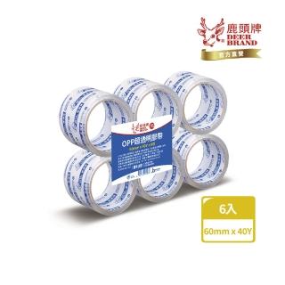 【DEER BRAND 鹿頭牌】OPP超透明膠帶6入組 60mm x 40Y(封箱膠帶)