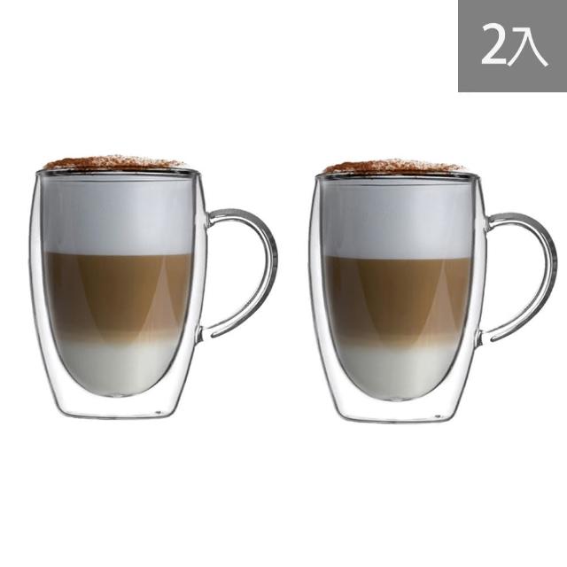 【DWG】耐熱把手雙層杯 350ml 2入組(雙層玻璃杯 雙層杯)