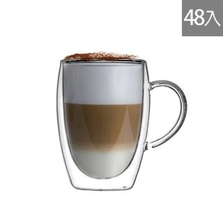【DWG】耐熱把手雙層杯 350ml 48入組(雙層玻璃杯 雙層杯)