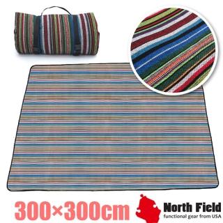 【North Field】炫彩民族風 加厚抗撕裂防水野餐墊 300×300cm(NF-146 沃爾曼)