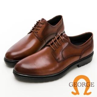 【GEORGE 喬治皮鞋】AMBER系列 牛皮綁帶微空調氣墊皮鞋 -棕 215021CZ-24