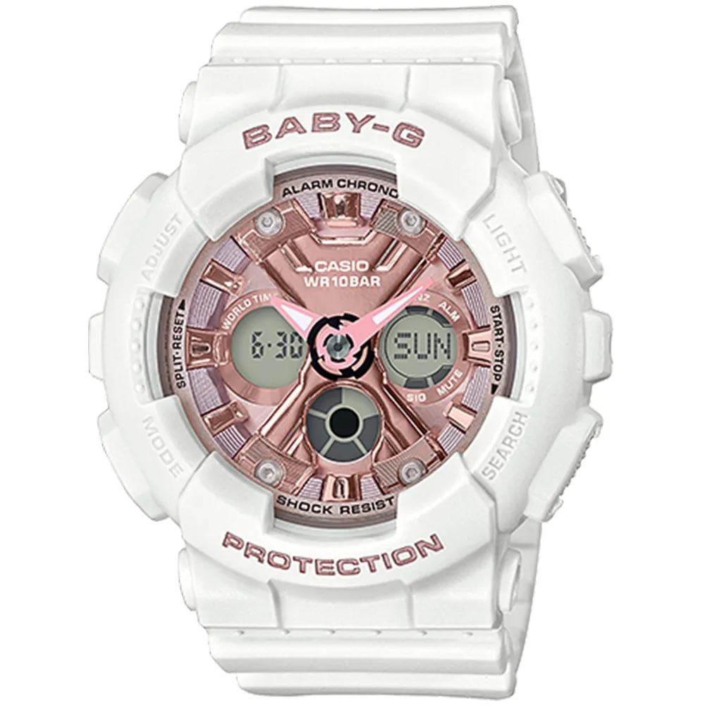 【CASIO 卡西歐】BABY-G 時尚雙顯腕錶 禮物 開學(BA-130-7A1/速)