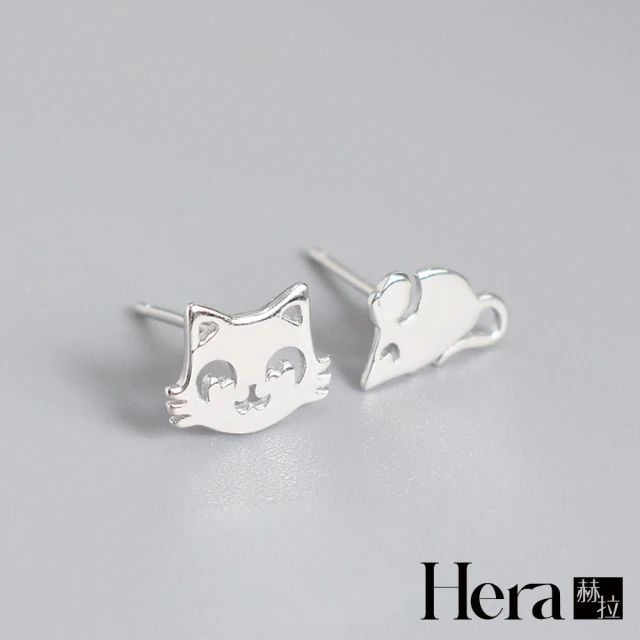 【HERA 赫拉】不對稱貓和老鼠耳環 H111040502(飾品)