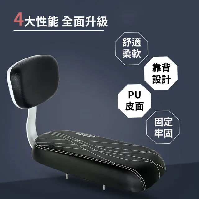 【自行車配件】腳踏車後座靠背軟坐墊(避震靠墊 護腰墊 腰墊 護腰支撐 腰靠 椅墊 腰枕 後座墊 後置座椅)