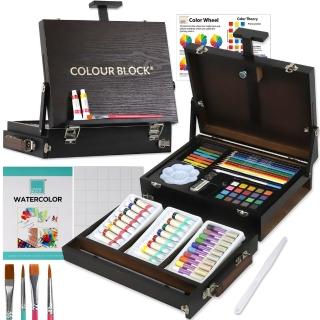 【COLOUR BLOCK】畫架型多媒材木盒組 收納畫具二合一(畢業時刻的最佳紀念)
