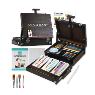 【COLOUR BLOCK】畫架型多媒材木盒組 收納畫具二合一(畢業時刻的最佳紀念)