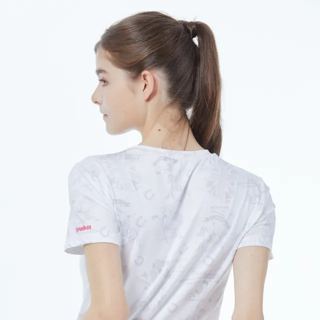 【Snowbee 司諾比】女士短袖球桿圖圓領T恤(吸濕排汗 高球 高爾夫球衣 健身 爬山 戶外 運動 網球)