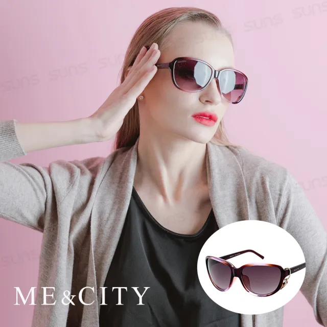 【ME&CITY】甜美心型鑲鑽太陽眼鏡 精緻時尚款 品牌眼鏡 抗UV400(ME120064 J123)