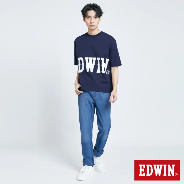 【EDWIN】男裝 特大碼-JERSEYS 迦績EJ7透氣錐形AB牛仔褲(石洗藍)
