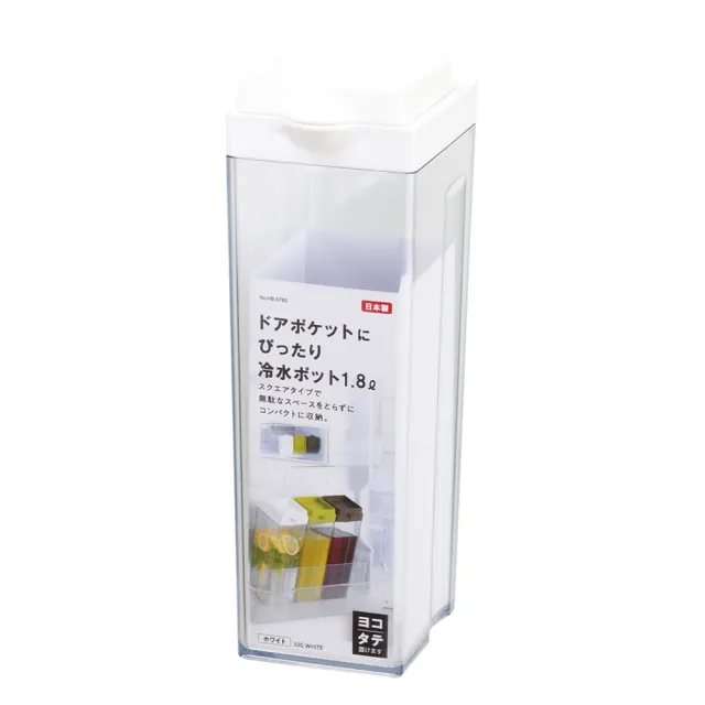 【Pearl Life 珍珠金屬】日本製可橫放大容量透明冷水壺 1.8L(耐熱 防漏 冰箱收納 冷泡茶 果乾水 檸檬水)