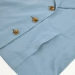 【ILEY 伊蕾】率性仿丹寧單口袋短版外套1221014707(淺藍)