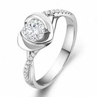 【Sayaka 紗彌佳】戒指 飾品  愛的傳遞愛心造型鑲鑽戒指 -單一款式