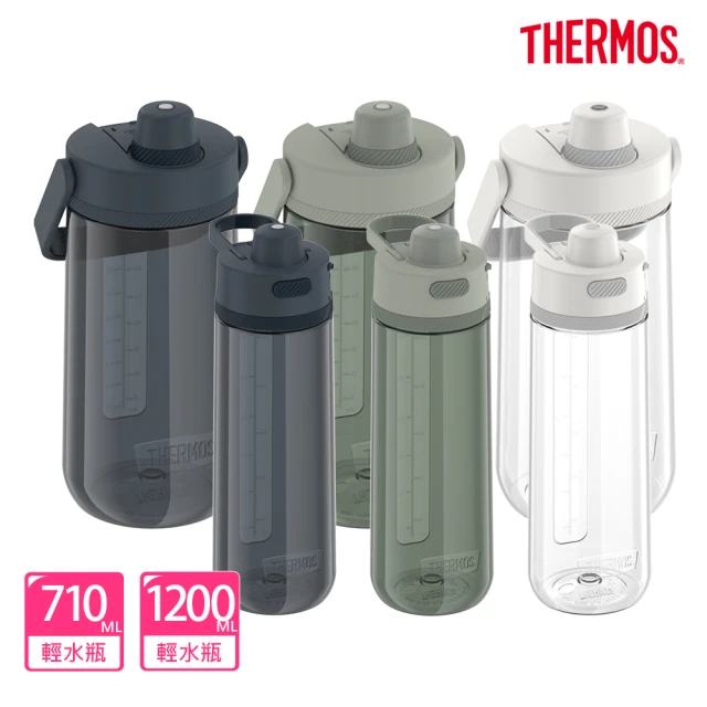 【THERMOS膳魔師】買大送小_彈蓋輕水瓶710ml+1200ml(TP4329+TP4349)