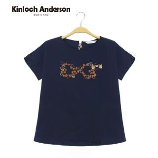 【Kinloch Anderson】連袖刺繡上衣 金安德森女裝(藏青)