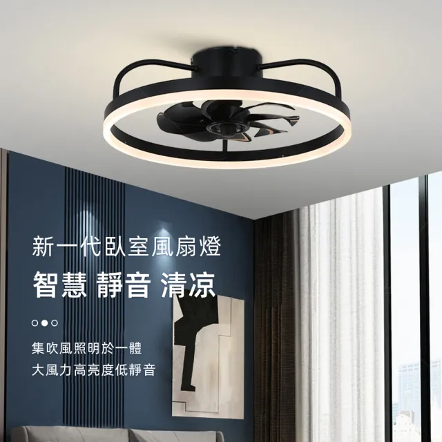 【XINGMU 興沐】工業風天花板dc吊扇燈壁掛扇(大風力高亮度/省電靜音/六檔調速)