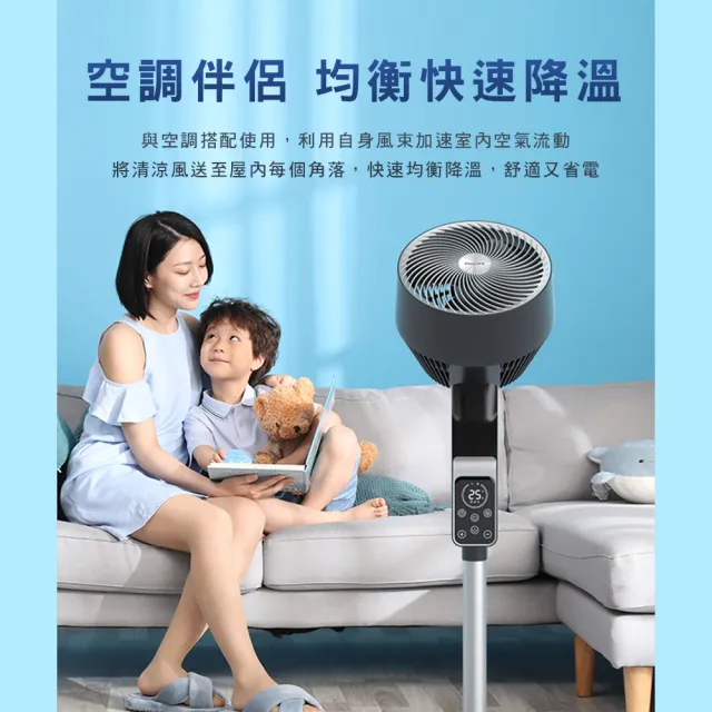 【Philips 飛利浦】9吋 直立式DC渦流定時循環扇 液晶觸控顯示-可遙控(ACR3142CF)