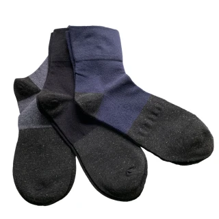 【Billgo】*現貨*6入組  MIT銀纖維一體成型寬口襪 無痕紳士機能襪 3色(24-28CM加大、商務襪)