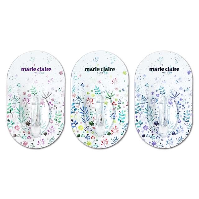 【Easy 易立家】三入 組橢圓形大鼻勾 美麗佳人 Marie Claire 花花世界 超級黏膠萬用門後無痕黏貼掛勾  雙1