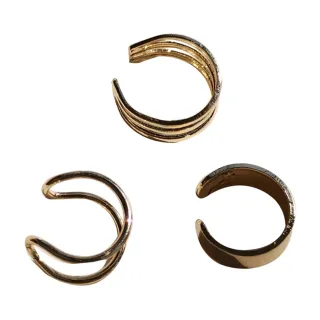 【00:00】線條耳骨夾/韓國設計個性潮流百搭線條耳骨夾3件套組(3色任選)