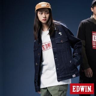 【EDWIN】男女裝 網路獨家↘模型LOGO短袖T恤(米白色)