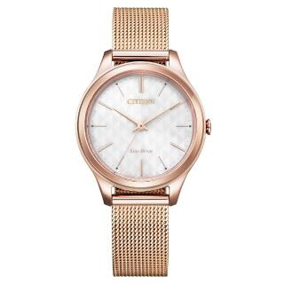 【CITIZEN 星辰】亞洲限定款時尚米蘭帶光動能女錶/32mm(EM0508-80Y)