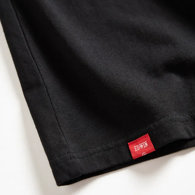【EDWIN】男女裝 網路獨家↘3D-TOKYO堆疊短袖T恤(黑色)