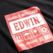 【EDWIN】男女裝 網路獨家↘標籤貼紙LOGO短袖T恤(黑色)