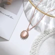 【INES】水鑽項鍊 寶石項鍊/韓國設計法式輕奢水鑽寶石造型項鍊(玫瑰金)