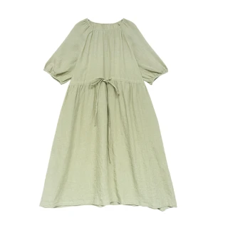 【設計所在】高端法國100%亞麻洋裝中長裙 Q220324(S-L可選)