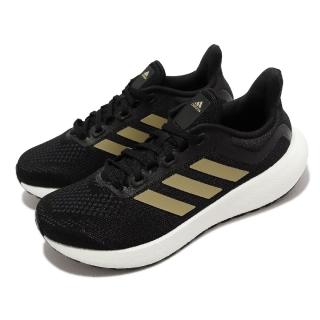 【adidas 愛迪達】慢跑鞋 Pureboost Jet W 女鞋 黑 金 路跑 科技中底 運動鞋(GW0907)