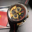 【Ferrari 法拉利】FERRARI法拉利男錶型號FE00042(黑金色錶面黑錶殼深黑色矽膠錶帶款)