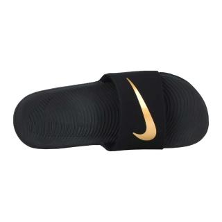 【NIKE 耐吉】20-25CM KAWA SLIDE-GS/PS男女中大童運動拖鞋-海邊 游泳 黑金(819352-003)