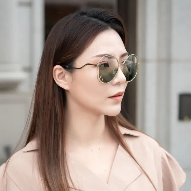 【Chloe’ 蔻依】造型太陽眼鏡 名人愛用款CE153S(金配綠)