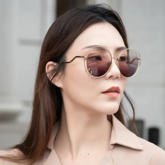 【Chloe’ 蔻依】造型太陽眼鏡 名人愛用款CE153S(金配藕色漸層)