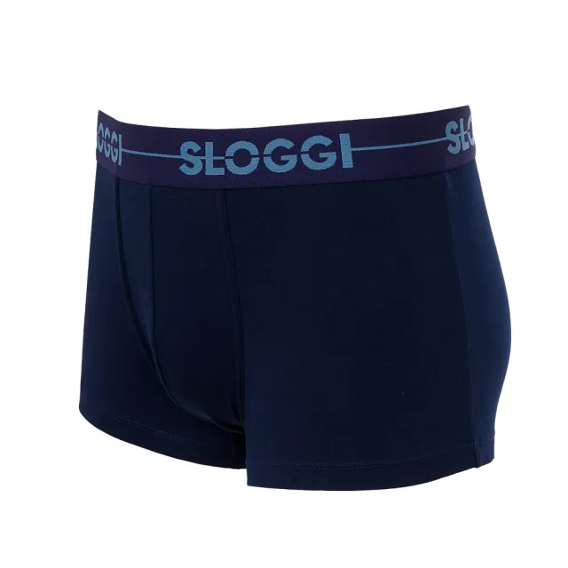 【sloggi Men】GO系列彈性貼身平口褲2件包(藍寶石/深酒紅)