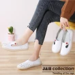 【J&H collection】真皮純白素色平底小白鞋(現+預  白色/白色鏤空)