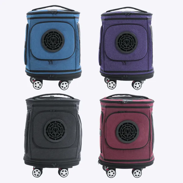 【PurrPaw 呼嚕抱抱】Barrel Rider 大酒桶寵物拉桿背包(台灣設計 四色 寵物居家旅行必備)