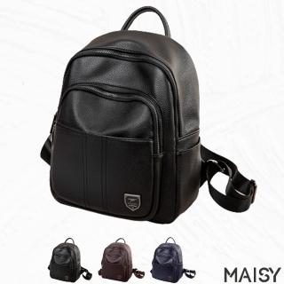 【MAISY】韓版簡約休閒大容量後揹包(現+預 黑色 / 咖啡色 / 深藍色)
