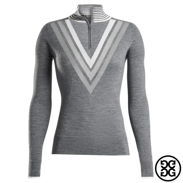【G/FORE】GFORE TRIPLE V QUARTER 女 拉鍊毛衣(G4LF20S06-HGR)