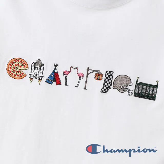 【Champion】官方直營 女款-LOGO刺繡長袖Tee-白色(CW-S405-010)
